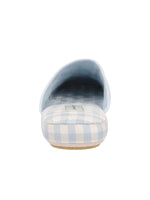 Load image into Gallery viewer, Sari Light Blue Quilted Gingham Silk Slipper

