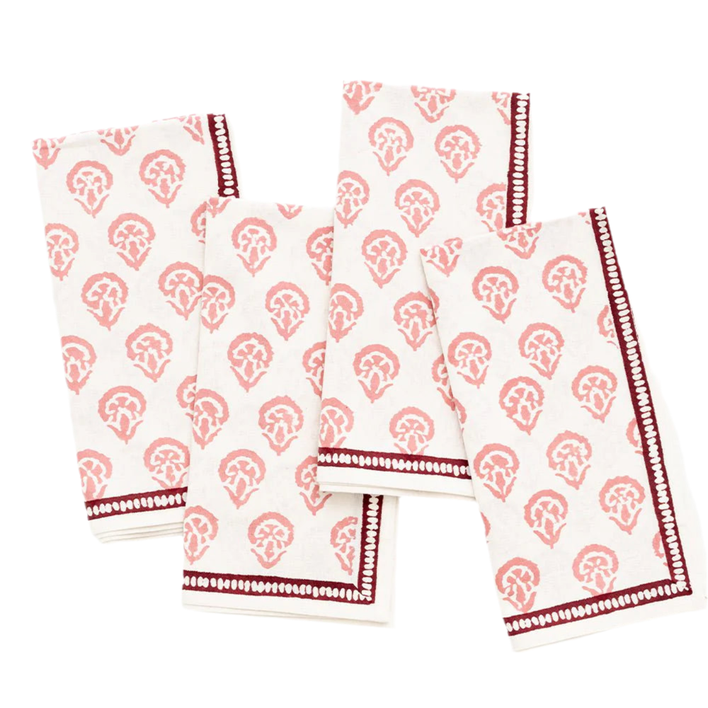 India Hicks Home Carnation Blush Napkin | Set of 4