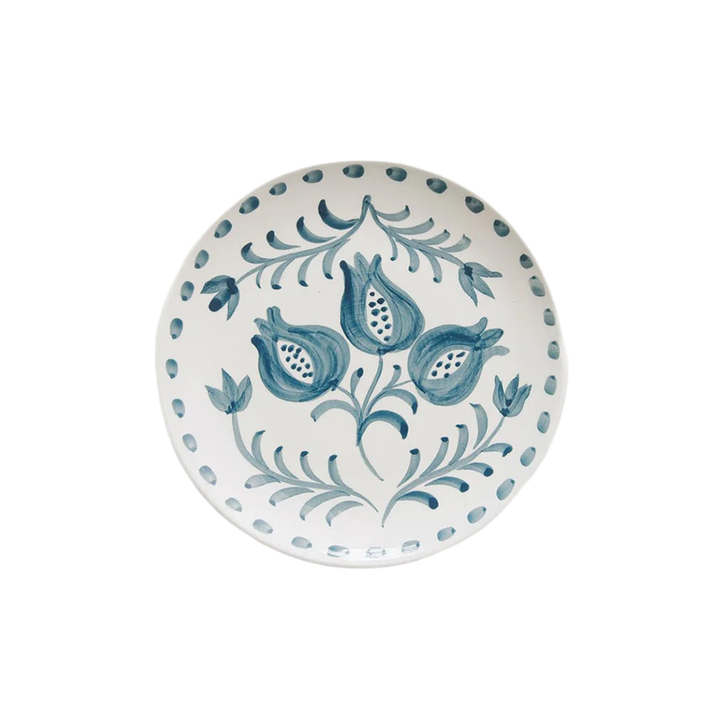 Pomegranate Trio Vine Teal Appetizer Plate, Set of 2