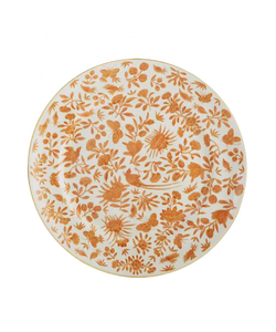 Sacred Bird and Butterfly Dessert Plate, Orange