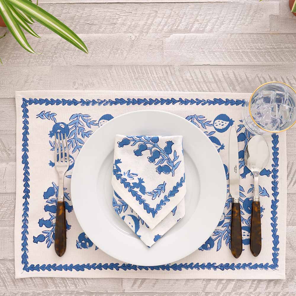 Pom Bells Wedgewood Napkin | Set of 4