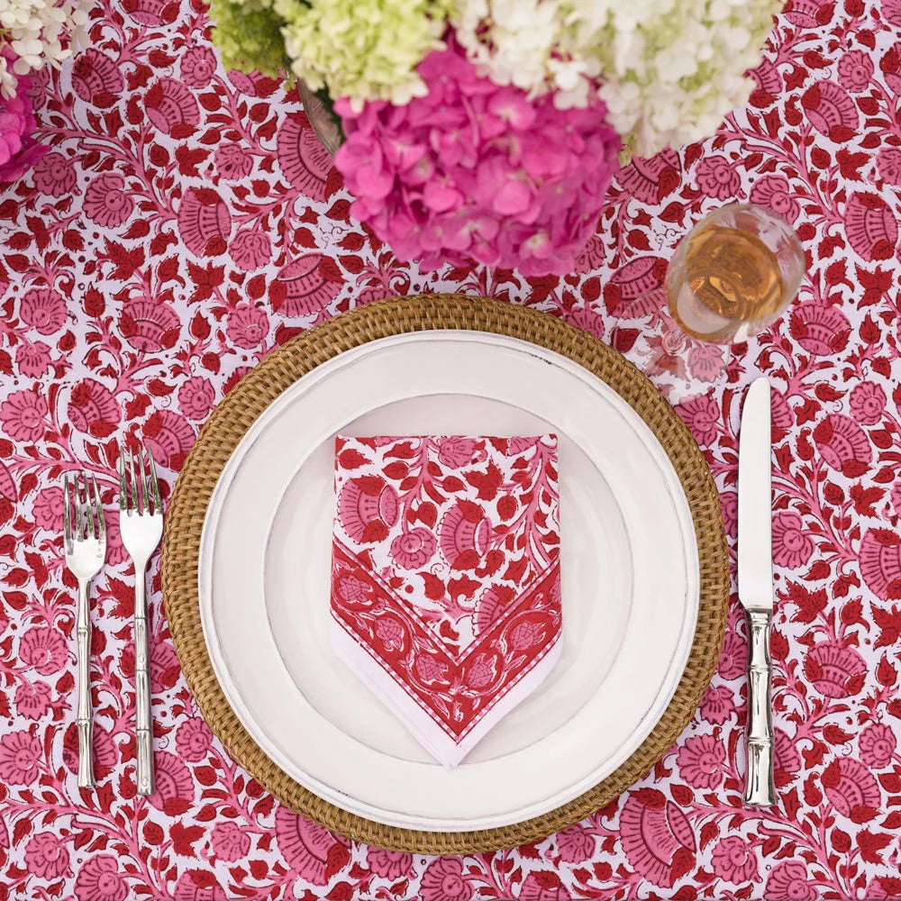 Crimson Blossom Napkin, Set of 4