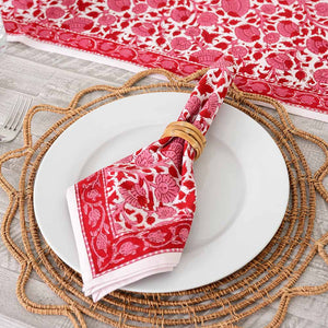 Crimson Blossom Napkin, Set of 4