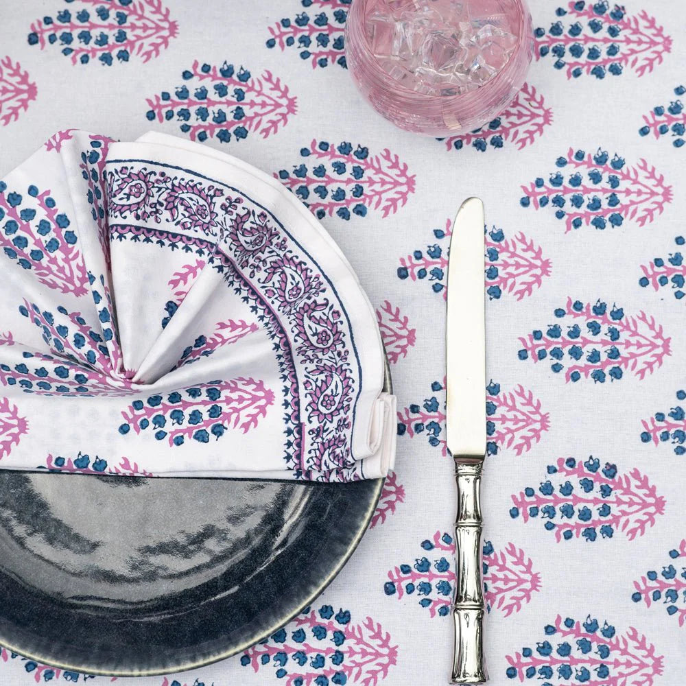 Sagar Blue & Magenta Napkin, S/4