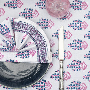 Sagar Blue & Magenta Napkin, S/4