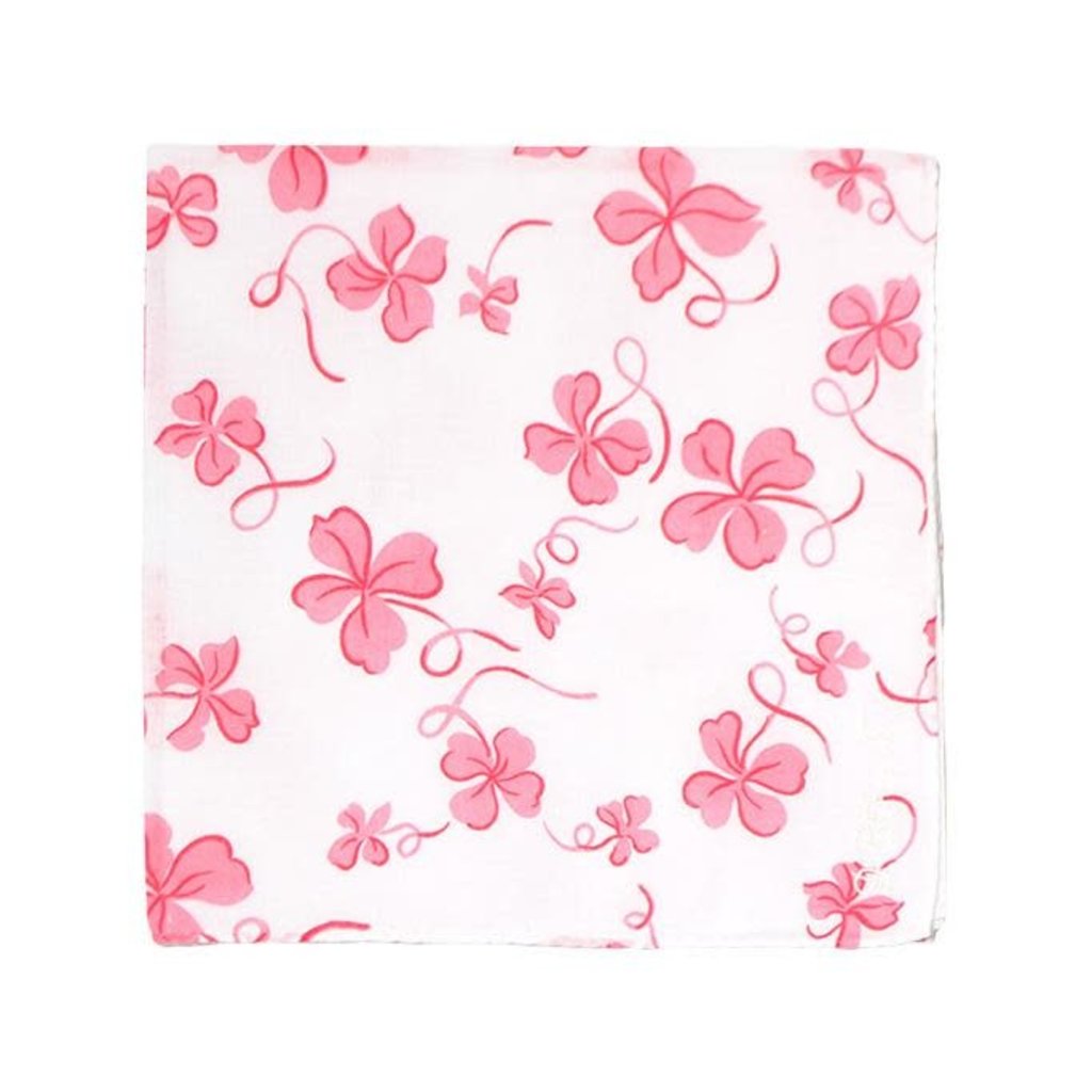 D. Porthault Trefles Pink Guest Towel