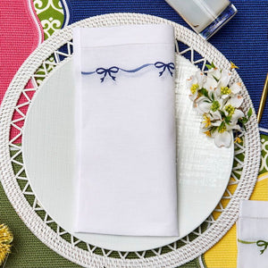 Ribbon Embroidered Dinner Napkins (set of 4)