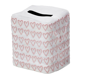 Pink Half Hearted Linen Tissue Cover