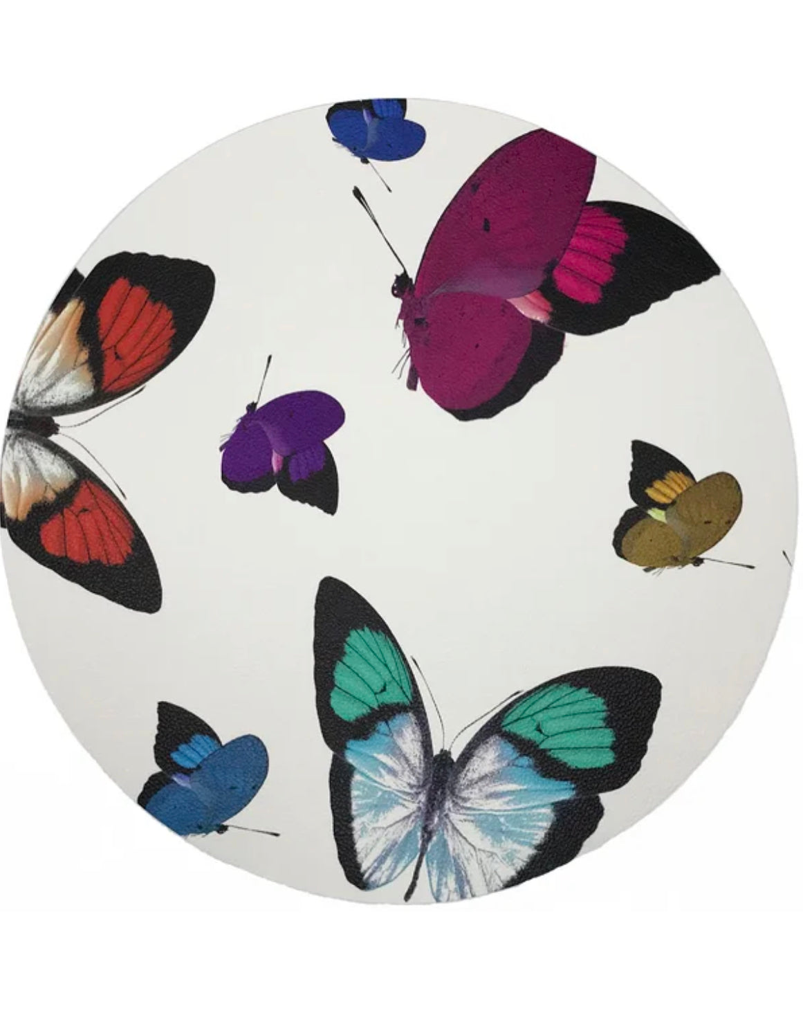 Butterflies Original 16" Round Pebble Placemats, Set Of 4