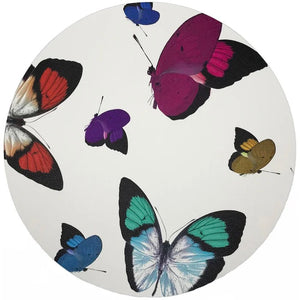 Butterflies Original 16" Round Pebble Placemats, Set Of 4
